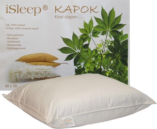 iSleep Kapok Hoofdkussen - 100% Kapok (1100 gram) - 60x70 cm | bol.com